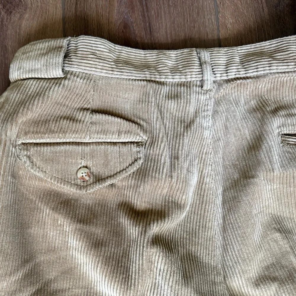 Vintage Polo Ralph Lauren 31x30 Khaki‎ Corduroy Pleated Made In USA